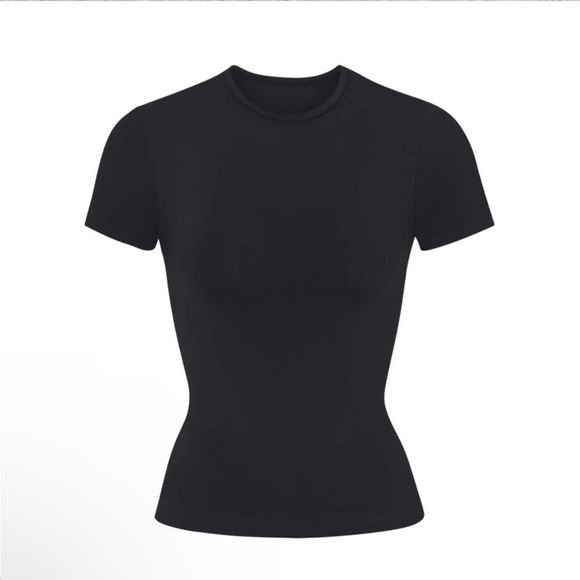 SKIMS Soft Smoothing Seamless TShirt Eclipse New NWT Eclipse Black XXS - Picture 5 of 5